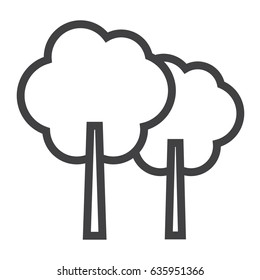 Forest line icon, Travel and nature, vector graphics, a linear pattern on a white background, eps 10.