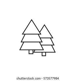 Forest line icon, travel & navigation, trees sign, a linear pattern on a white background, eps 10.