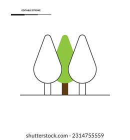 Forest Line Icon Vector Design.