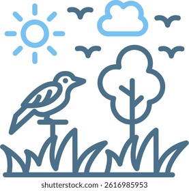 Forest Line Two Colour Icon