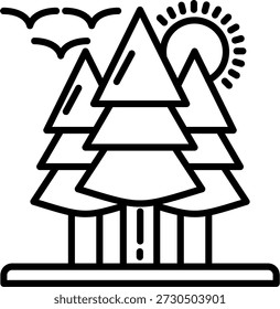 Vektordesign für Forest Line-Symbole