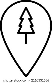 Forest Location Outline Icon Vector