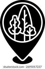 Forest Location Pin Icon for Maps and Navigation
