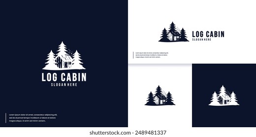 forest lodge logo, hunting, campground, logo design vector.