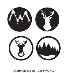 Forest logo. Deer logo. Vector illustration