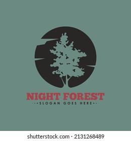 Forest Logo Design Concept Vector. Retro Jungle Logo Design Vector