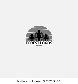 forest logo design, icon forest, mountain symbol vectpr eps 10