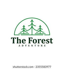 Forest logo design Template. Creative Pine logo vector illustration.