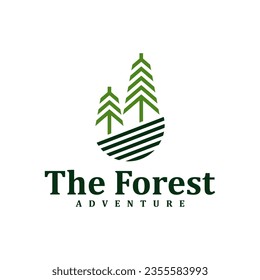 Forest logo design Template. Creative Pine logo vector illustration.