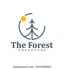 Forest logo design Template. Creative Pine logo vector illustration.