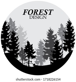 FOREST LOGO DESIGN VECTOR ILUSTRATION