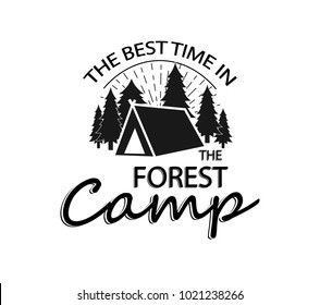 forest logo, icon. Logo about camp. outdoor adventures logo. Tourism, hiking and camping labels. Mountains and travel icon for tourism, summer leis