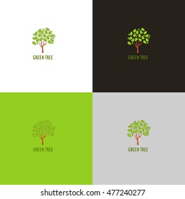 Forest logo or icon with tree in vector