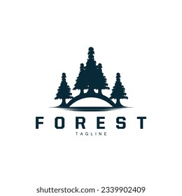 Logotipo de bosque, Vector de diseño simple de Jungle Adventure, plantilla de ilustración