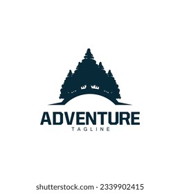Forest Logo, Jungle Adventure Simple Design Vector, Illustration Template