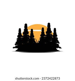 Forest Logo, Jungle Adventure Simple Design Vector, Illustration Template