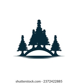 Forest Logo, Jungle Adventure Simple Design Vector, Illustration Template