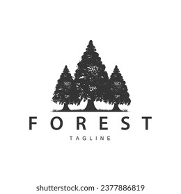 Forest Logo, Jungle Adventure Simple Design Vector, Illustration Template