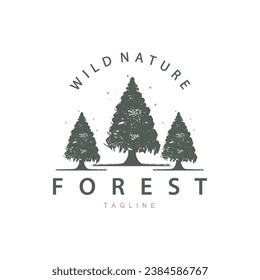 Forest Logo, Jungle Adventure Simple Design Vector, Illustration Template