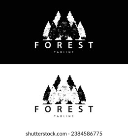 Forest Logo, Jungle Adventure Simple Design Vector, Illustration Template