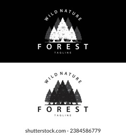 Forest Logo, Jungle Adventure Simple Design Vector, Illustration Template