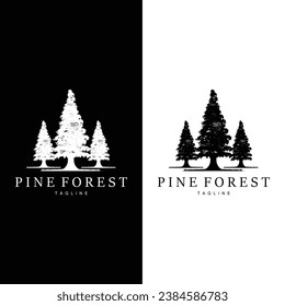 Forest Logo, Jungle Adventure Simple Design Vector, Illustration Template