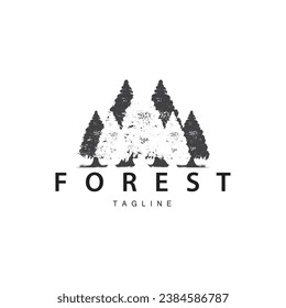 Forest Logo, Jungle Adventure Simple Design Vector, Illustration Template