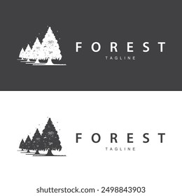 Forest Logo, Jungle Adventure Simple Design Vector, Illustration Template