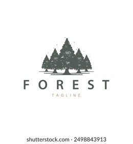 Forest Logo, Jungle Adventure Simple Design Vector, Illustration Template