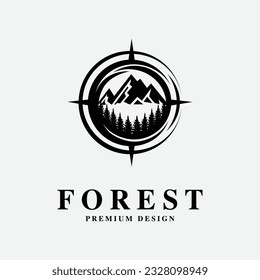 forest logo line art design