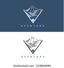 Forest logo line design landscape symbol vector image