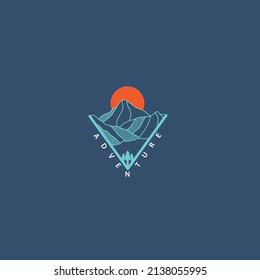 Forest logo line design landscape symbol vector image