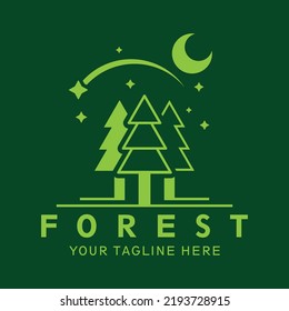 Forest logo template. Fir tree corporate branding identity. Vector logo collection