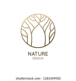 Forest Logo Template Linear Style Abstract Stock Vector (Royalty Free ...