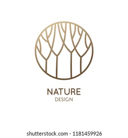 Forest Logo Template Linear Style Abstract Stock Vector (Royalty Free ...