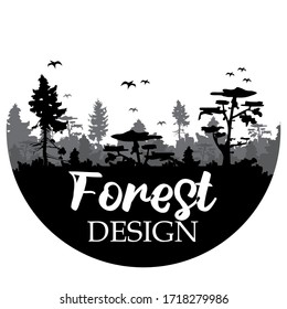 FOREST LOGO VECTOR DESIGN IMAGE  ILUSTRATION