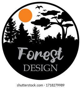 FOREST LOGO VECTOR DESIGN IMAGE  ILUSTRATION