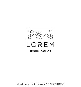 Forest Logo Vector design landscape symbol