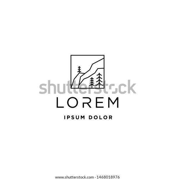 Forest Logo Vector Design Landscape Symbol Stock Vector (Royalty Free ...