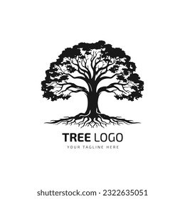 Forest logo vector icon, silhouette, Forest illustration, tree design, Pine Tree