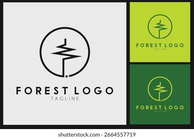 design de ilustração do vetor do logotipo da floresta