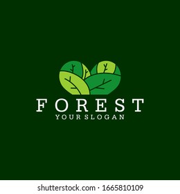Diseño de plantillas de vectores de logotipos de bosque