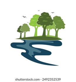 forest logo vector template illustration design
