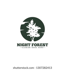 Forest logo vector. Forest logo template. Outdoor logo. Green nature life habitat logo vector