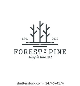 
forest logos and pine / simple line art