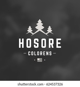 Forest Logotype Design Element in Vintage Style Badge Retro vector illustration. Fir tree symbol.