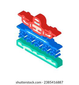 Waldbewirtschaftung Drohnen isometrische Ikone Vektorgrafik. Waldmanagement-Schild. einzelne Symbolillustration