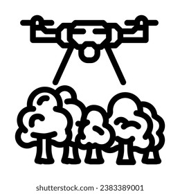 forest management drone line icon vector. forest management drone sign. isolated contour symbol black illustration