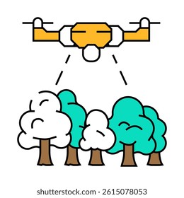 forest management drone line icon vector. forest management drone sign. isolated symbol illustration