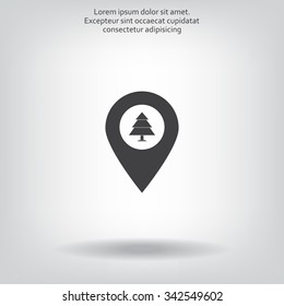 Forest map pin icon, map pointer, vector illustration eps 10